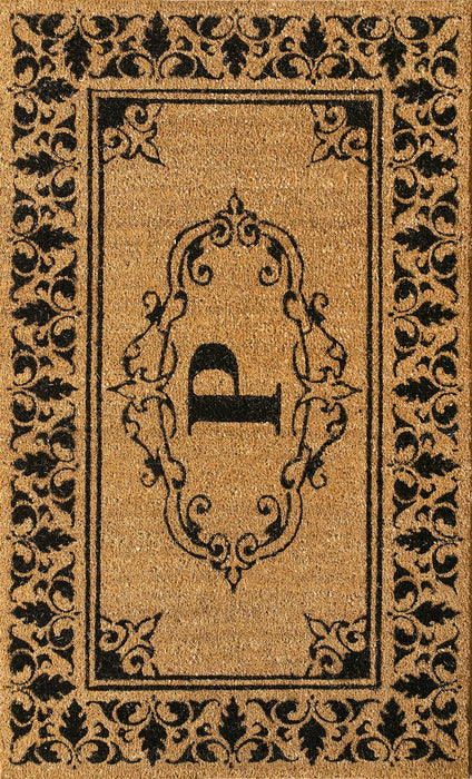 Personalized Coir Welcome Mat with Initial P