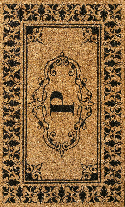 Personalized Coir Welcome Mat with Initial P