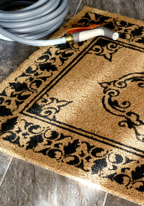 Personalized Coir Welcome Mat with Initial S for Entryway