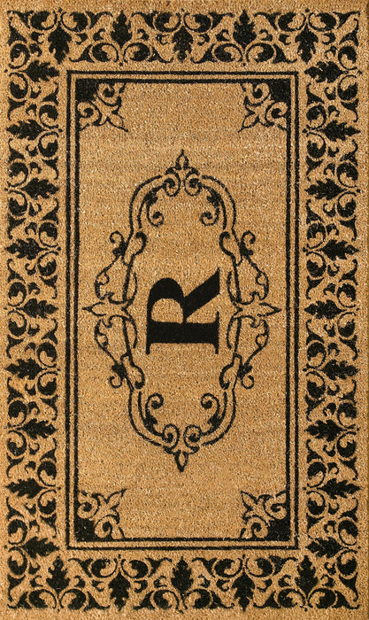 Personalized Coir Welcome Mat with Letter R