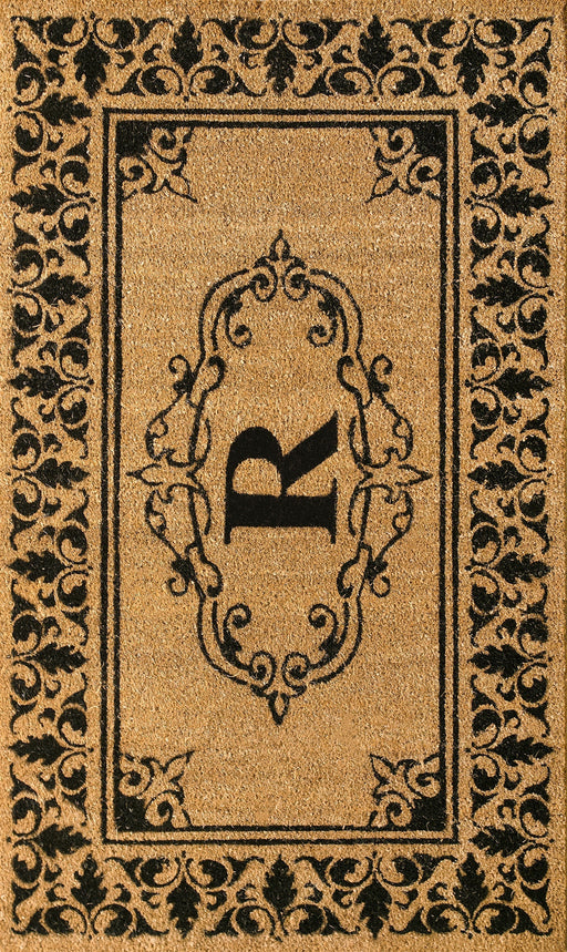 Personalized Coir Welcome Mat with Letter R