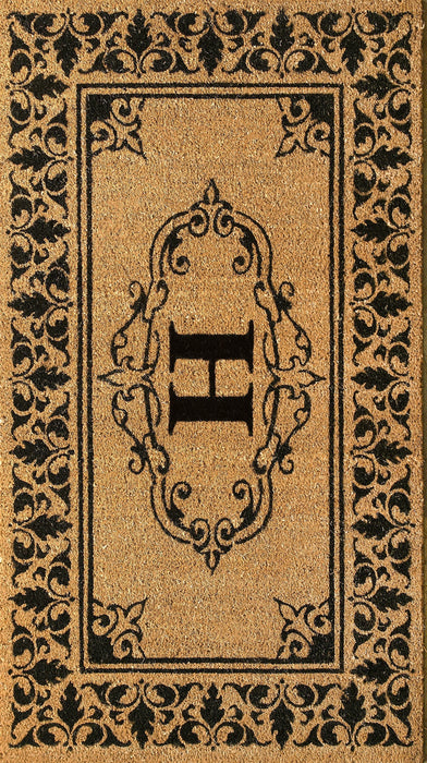 Personalized Letter H Coir Welcome Mat for Outdoor Use