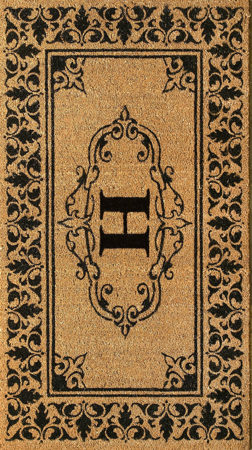 Personalized Letter H Coir Welcome Mat for Outdoor Use