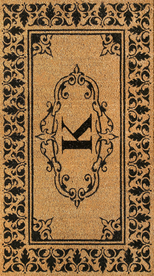 Personalized Letter K Coir Welcome Doormat for Entryway