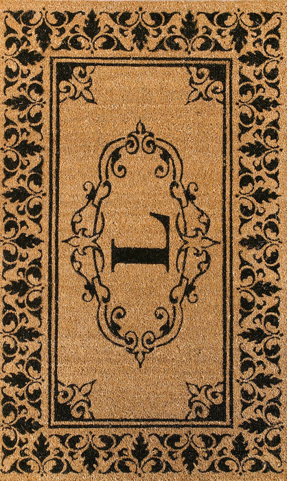 Personalized Letter L Coir Welcome Mat for Outdoor Use