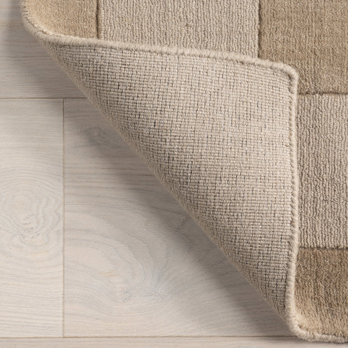 Petra Block Border Wool-Blend Area Rug 150x240 cm Fawn
