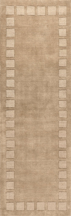 Petra Block Border Wool-Blend Area Rug 150x240 cm Fawn