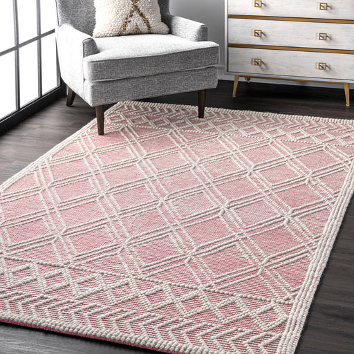 Roze Argyle Trellis vloerkleed 160 x 230 cm