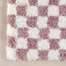 Pink Checkered Shag Area Rug 120 x 180 cm