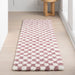 Pink Checkered Shag Area Rug 120 x 180 cm