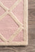 Pink Lattice Trellis Wool Area Rug for Home Spaces