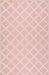 Pink Lattice Trellis Wool Area Rug for Home Spaces