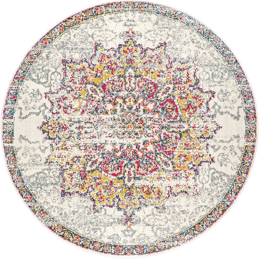 Pink Medallion Area Rug for High Traffic Spaces