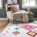 Pink Multicolor Diamond Shag Area Rug for Nursery and Playroom