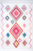 Pink Multicolor Diamond Shag Area Rug for Nursery and Playroom