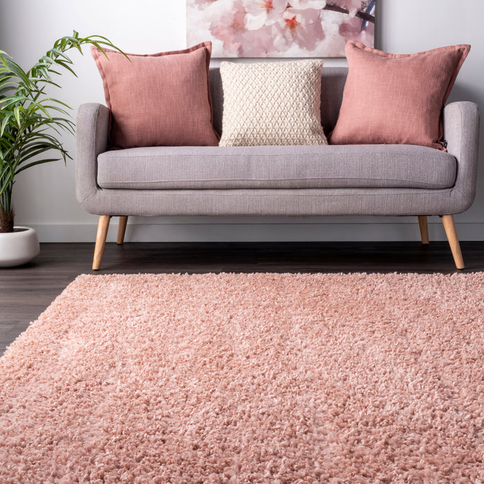 Roze shag-vloerkleed 120x180 cm, duurzaam en glamoureus