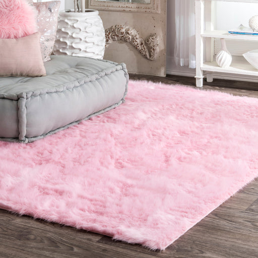 Roze shag-vloerkleed met duurzame zachte textuur 120x170 cm