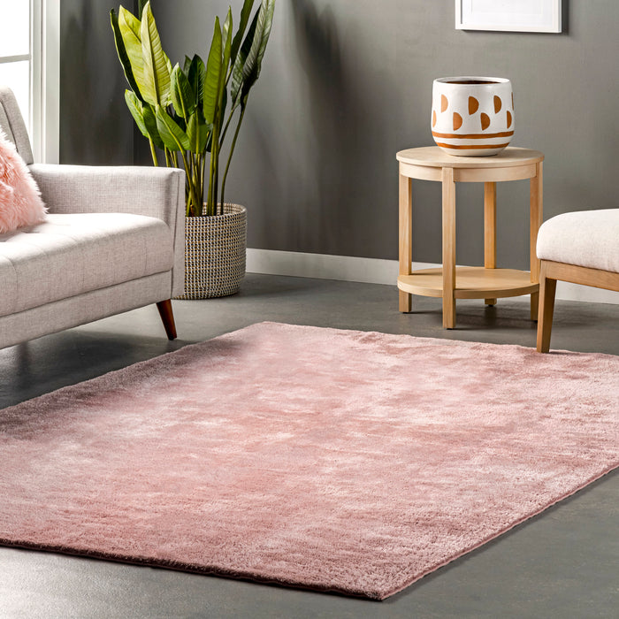 Roze wasbaar shag-vloerkleed 60x90 cm