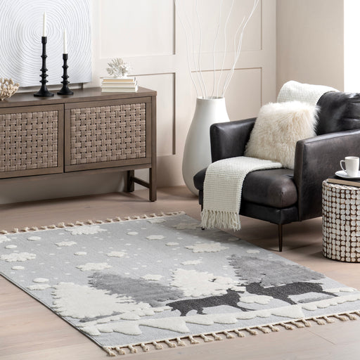 Pippa Reindeer Area Rug 120x180 cm Light Grey
