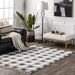 Plaid Area Rug In Grey For Home Decor 120x180 cm