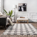 Plaid Area Rug In Grey For Home Decor 120x180 cm