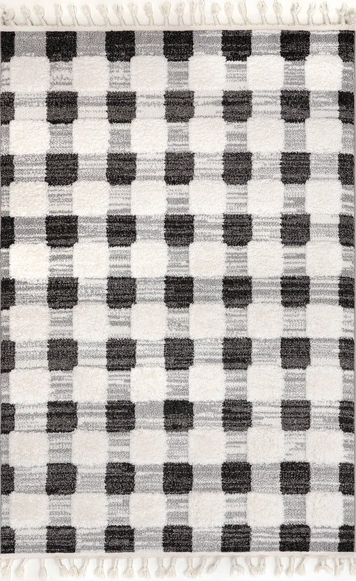 Plaid Area Rug In Grey For Home Decor 120x180 cm