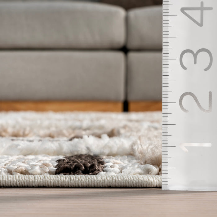 Plaid Tasseled Rug 120x180 cm Ivory Color