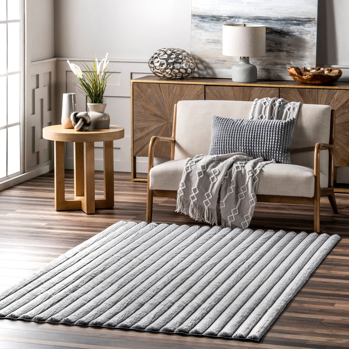 Plush Cloud Washable Area Rug 120x180 cm Silver