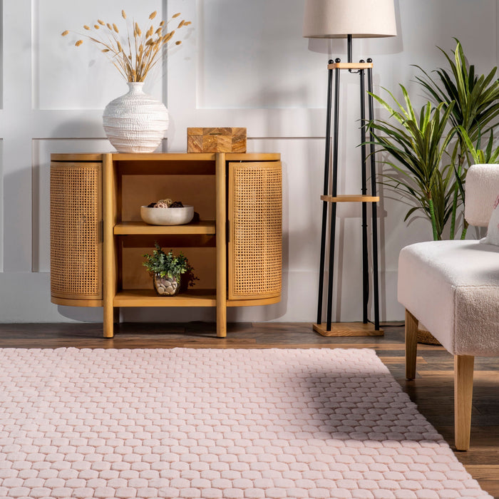 Plush Cloud Washable Area Rug 120x180cm Blush Color