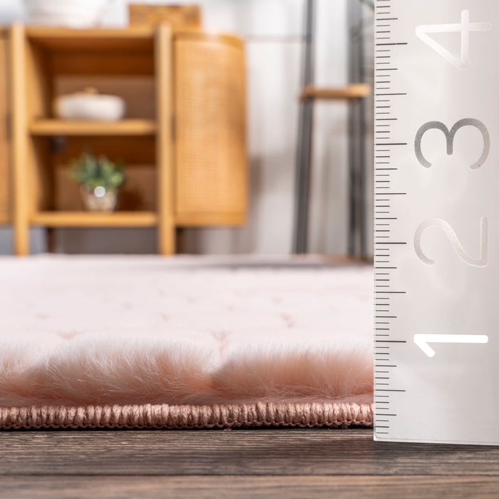 Plush Cloud Washable Area Rug 120x180cm Blush Color