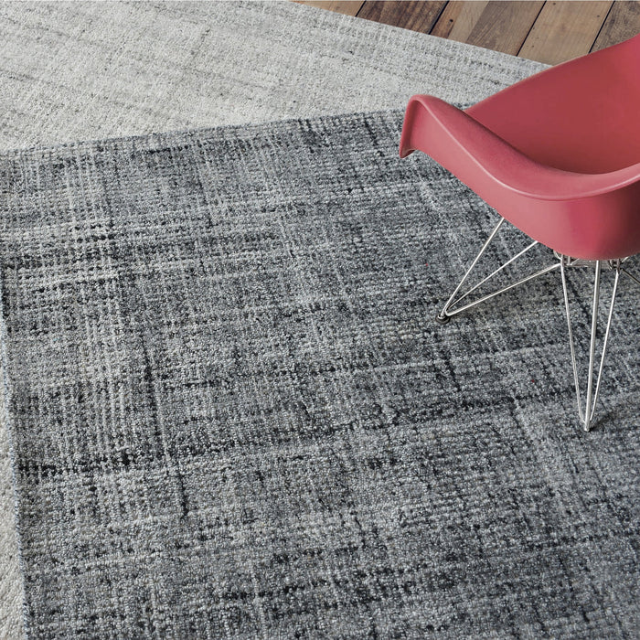 Plush Hand-Tufted Beige Grey Wool Polyester Area Rug