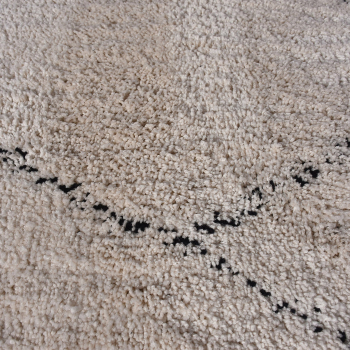 Plush Polyester Microfiber Area Rug in Ivory and Charcoal