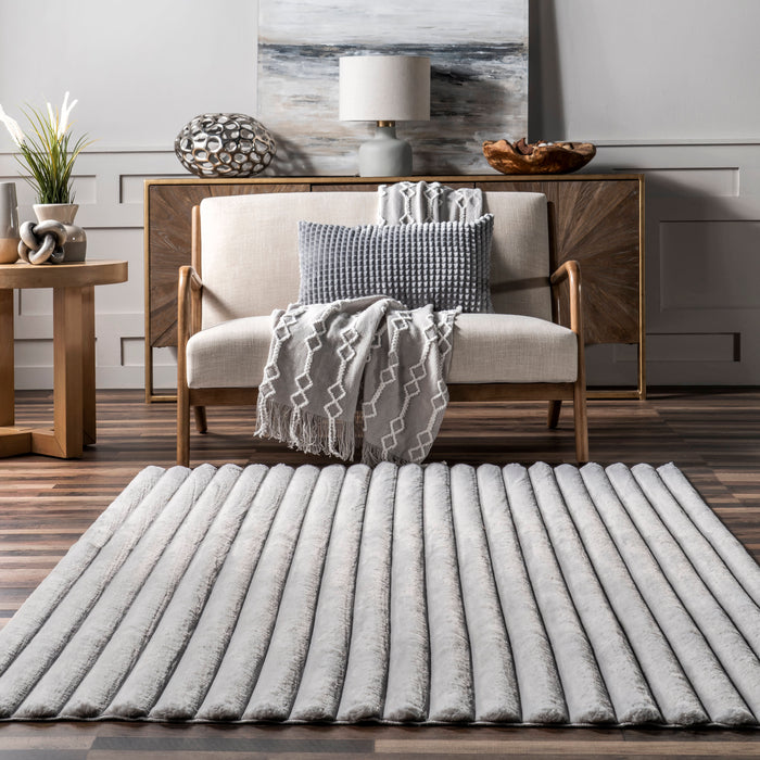 Plush Silver Washable Cloud Area Rug 120x180 cm