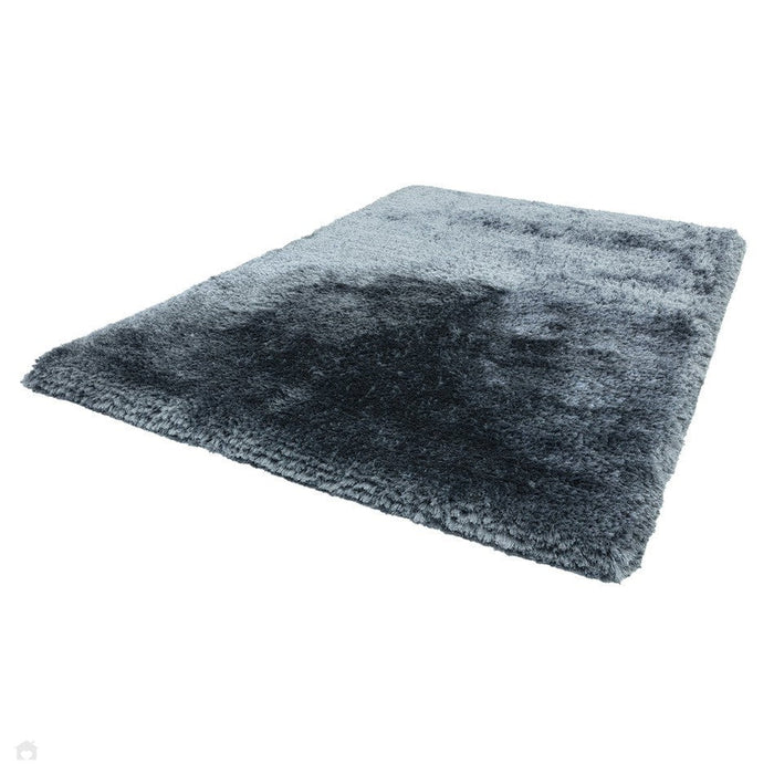 Plush Super Thick Heavyweight High-Density Luxury Hand-Woven Soft High-Pile Plain Polyester Shaggy Airforce Blue Rug