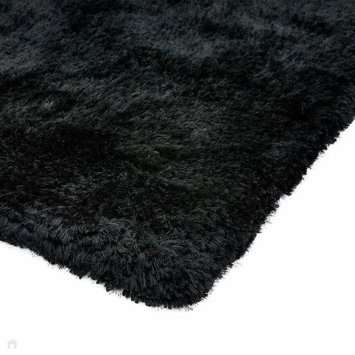 Plush Super Thick Heavyweight High-Density Luxury Hand-Woven Soft High-Pile Plain Polyester Shaggy Black Rug