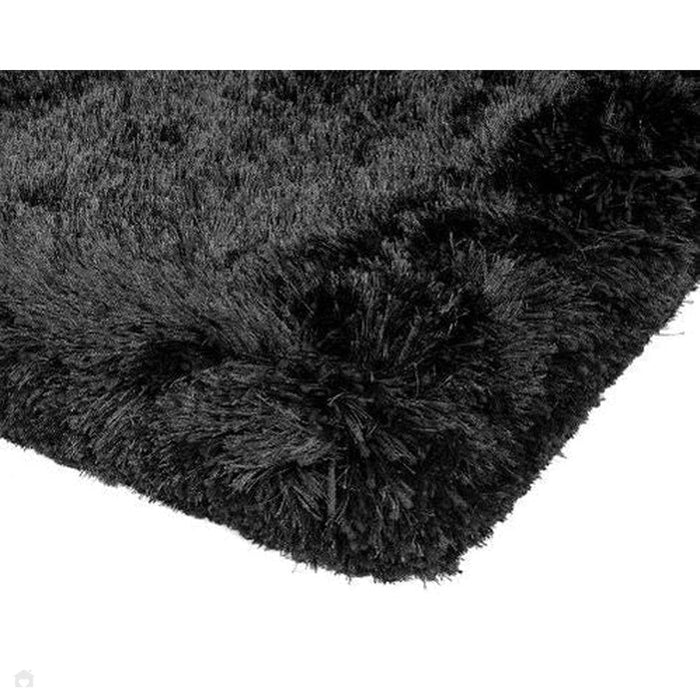 Plush Super Thick Heavyweight High-Density Luxury Hand-Woven Soft High-Pile Plain Polyester Shaggy Black Rug