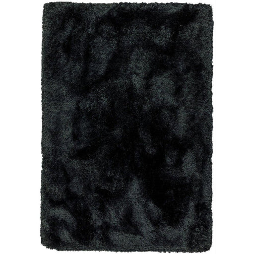 Plush Super Thick Heavyweight High-Density Luxury Hand-Woven Soft High-Pile Plain Polyester Shaggy Black Rug