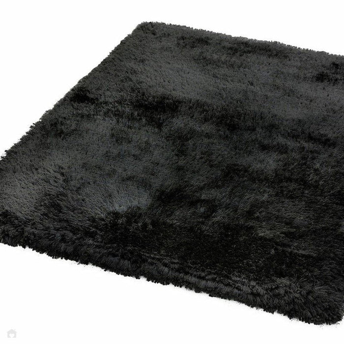 Plush Super Thick Heavyweight High-Density Luxury Hand-Woven Soft High-Pile Plain Polyester Shaggy Black Rug