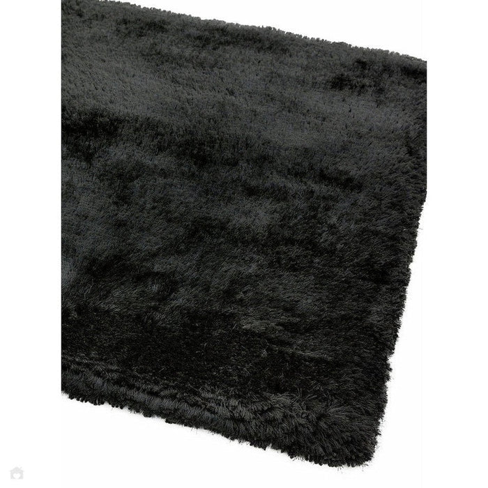 Plush Super Thick Heavyweight High-Density Luxury Hand-Woven Soft High-Pile Plain Polyester Shaggy Black Rug