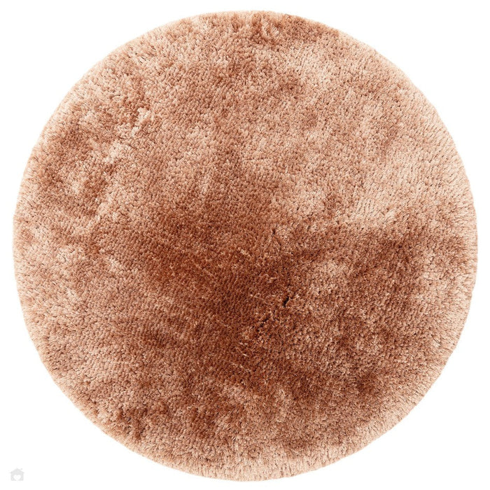 Plush Super Thick Heavyweight High-Density Luxury Hand-Woven Soft High-Pile Plain Polyester Shaggy Blush Round Rug