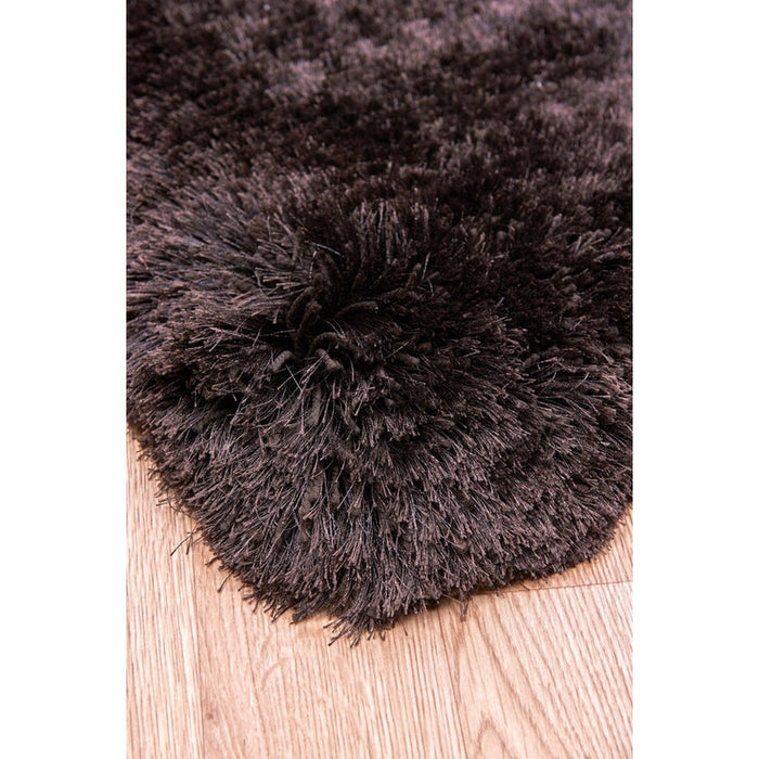 Pluche super dik zwaargewicht luxe handgeweven zacht hoogpolig polyester shaggy donker chocolade tapijt met hoge dichtheid