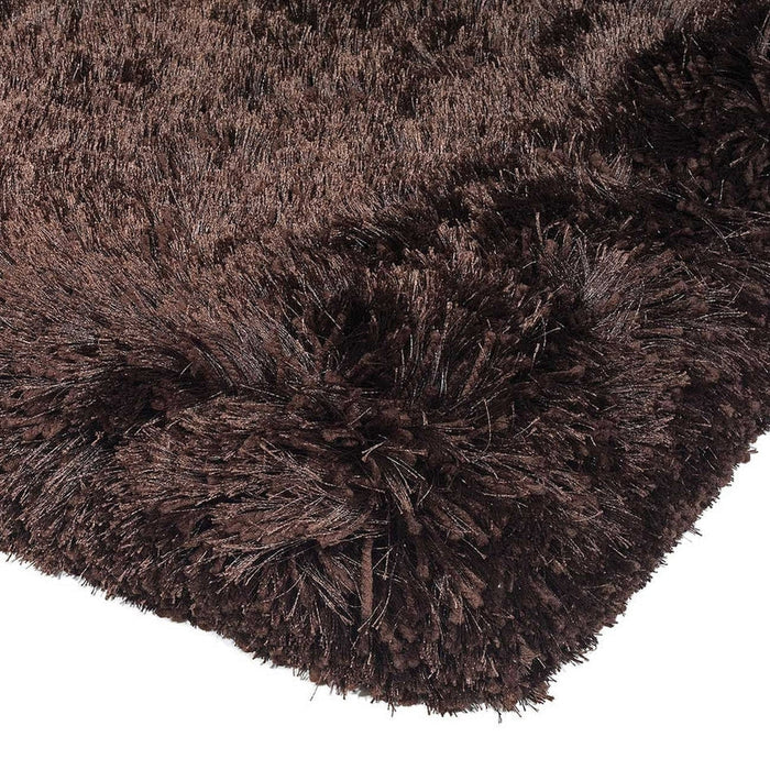 Pluche super dik zwaargewicht luxe handgeweven zacht hoogpolig polyester shaggy donker chocolade tapijt met hoge dichtheid