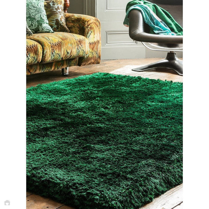 Pluche superdik, zwaargewicht luxe handgeweven zacht hoogpolig polyester shaggy smaragdgroen tapijt met hoge dichtheid