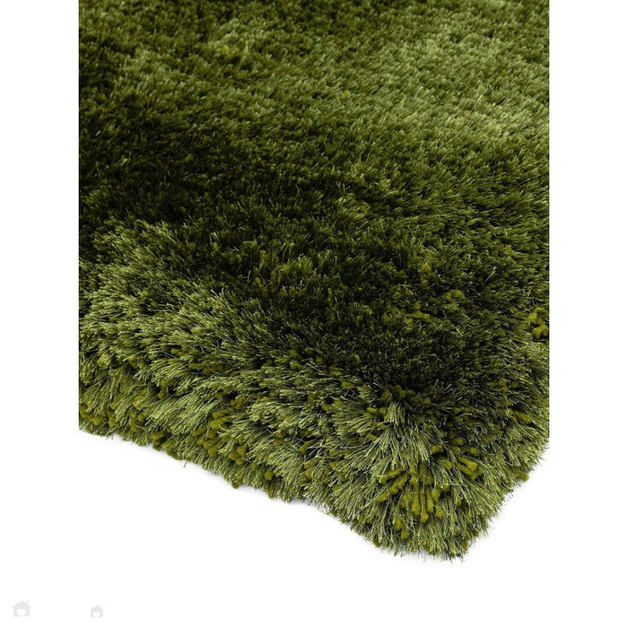 Pluche superdik, zwaargewicht luxe handgeweven zacht hoogpolig polyester shaggy groen tapijt met hoge dichtheid