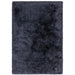 Plush Super Thick Heavyweight High-Density Luxury Hand-Woven Soft High-Pile Plain Polyester Shaggy Navy Blue Round Rug