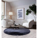 Plush Super Thick Heavyweight High-Density Luxury Hand-Woven Soft High-Pile Plain Polyester Shaggy Navy Blue Round Rug