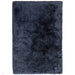 Plush Super Thick Heavyweight High-Density Luxury Hand-Woven Soft High-Pile Plain Polyester Shaggy Navy Blue Round Rug