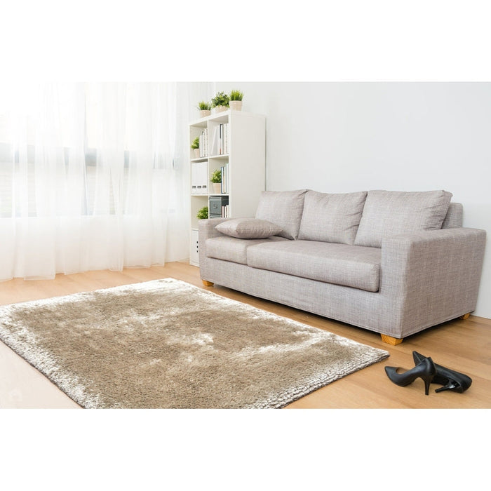 Plush Super Thick Heavyweight High-Density Luxury Hand-Woven Soft High-Pile Plain Polyester Shaggy Pearl Rug