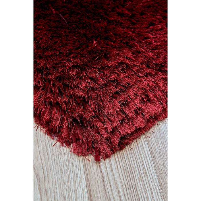 Plush Super Thick Heavyweight High-Density Luxury Hand-Woven Soft High-Pile Plain Polyester Shaggy Red Rug