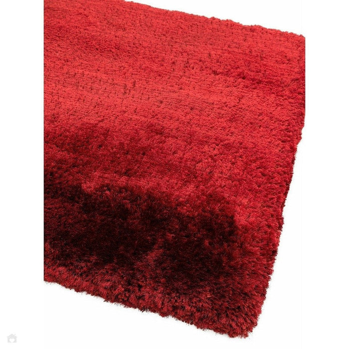 Plush Super Thick Heavyweight High-Density Luxury Hand-Woven Soft High-Pile Plain Polyester Shaggy Red Rug